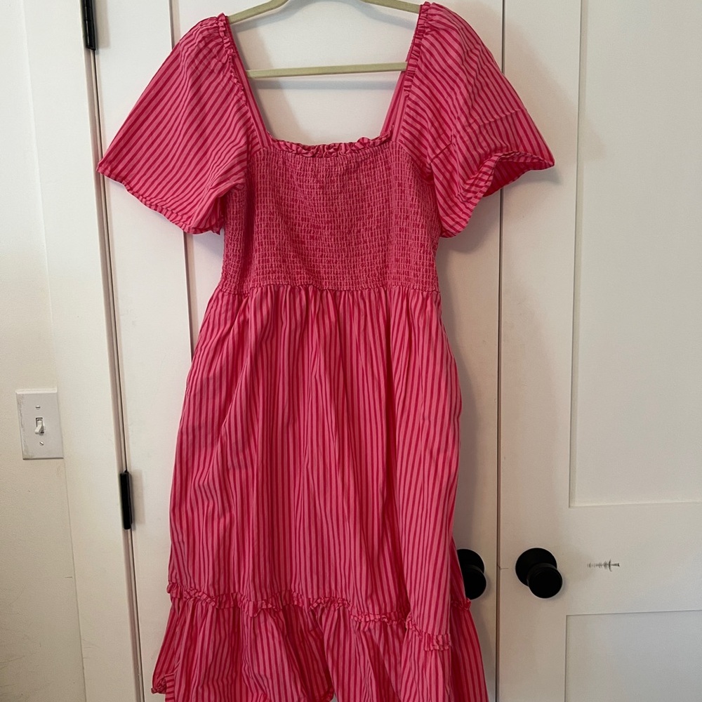 Draper James Pink Striped Dress